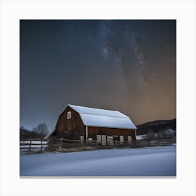 Barn At Night 3 Canvas Print