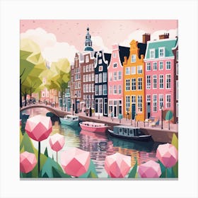 Amsterdam City Low Poly (29) Canvas Print