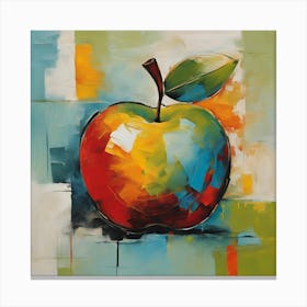 Vibrant Abstract Apple Canvas Print