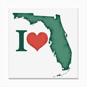 I Love Florida Canvas Print