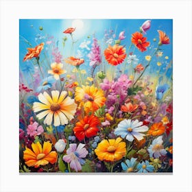 Flowers In The Meadow 2 Canvas Print