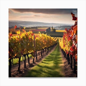 Vineyards In Autumn 2 Canvas Print