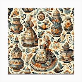 Slavic Folk Art 2 Canvas Print