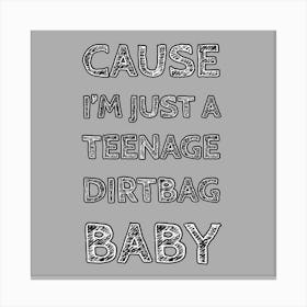 Cause I'M Just A Teenage Dirtbag Baby Canvas Print