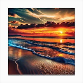 Sunset On The Beach 300 Canvas Print