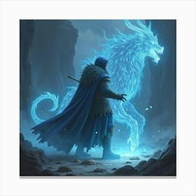 A Warrior Summoning Spectral Beasts With Glowing Runes 1 Canvas Print