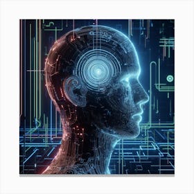 Futuristic Human Head Canvas Print