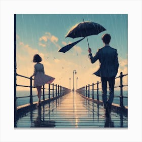 My love in the rain Canvas Print