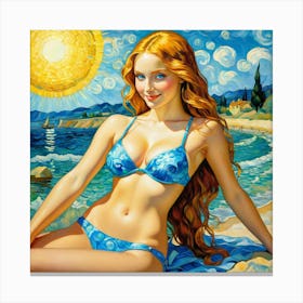 Girl In A Bikiniguj 1 Canvas Print