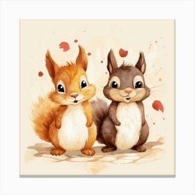 Squirrels Cartoon Stampe su tela