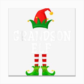 Grandson Elf Funny Group Family Matching Christmas Pajamas Canvas Print