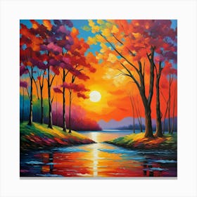 Sunset By The River 2 Canvas Print