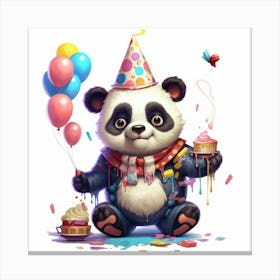 Birthday Panda Canvas Print