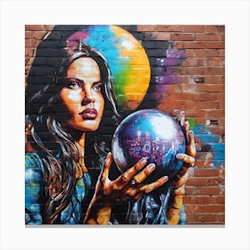 Woman Holding A Ball Canvas Print