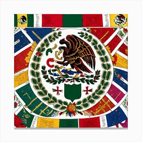 Mexican Coloring Flags (50) Canvas Print