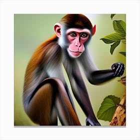 Monkey In Nature Canvas Print