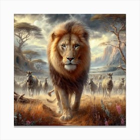 Lion Of The Savannah Canvas Print