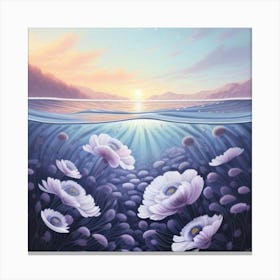 Flowers In The Water Canvas Print