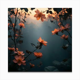 Flowers At Dusk 2 Canvas Print