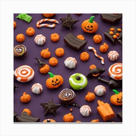 Halloween Candy Background Canvas Print