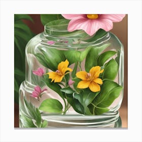 Style Botanical Illustration In Colored Pencil Canvas Print