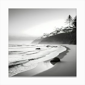 Black And White Beach Canvas Print