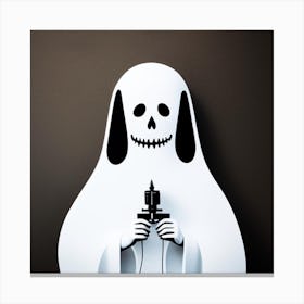 Ghost Holding A Gun Canvas Print