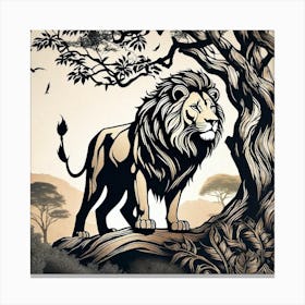 Lion In The Forest 37 Canvas Print