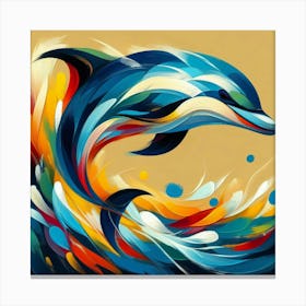 Abstract modernist Dolphin 3 Canvas Print