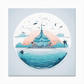 Pagoda In The Sea Canvas Print