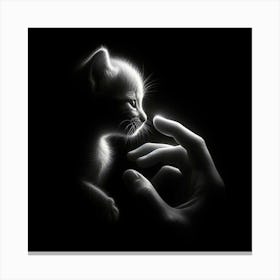 Kitten In A Hand Canvas Print