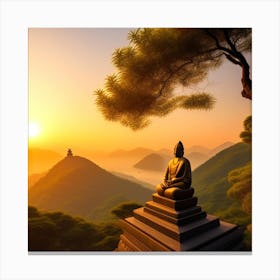 Buddha At Sunrise Canvas Print