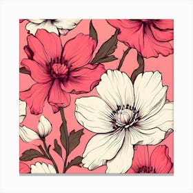 Pink And White Flowers 2 Canvas Print