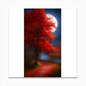 Full Moon In The Forest Canvas Print