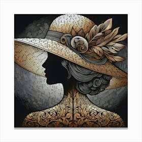 Woman In A Hat 5 Canvas Print