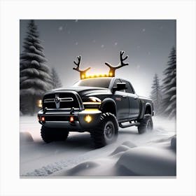 Ram Truck In The Snow Canvas Print