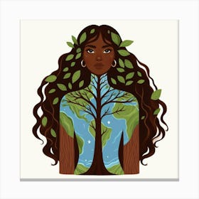Earth in woman Canvas Print
