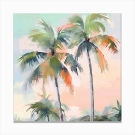 Palm Trees At Sunset Canvas Print