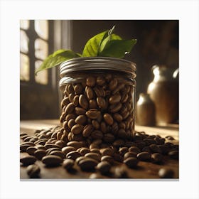 Coffee Beans In A Jar Canvas Print