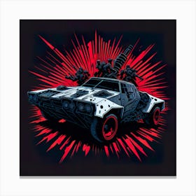 Car Red Artwork Of Graphic Design Flat (10) Canvas Print