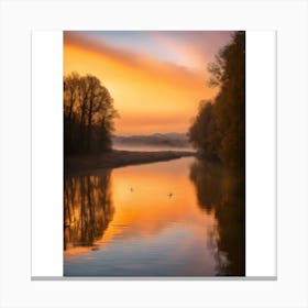 Sunrise On The River 2 Canvas Print