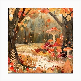 Autumn Mushrooms Canvas Print