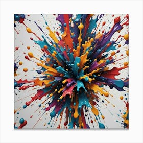 Colorful Paint Splashes 1 Canvas Print