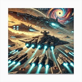 A Depiction Of The Multiversal Armada, The Fleet O Canvas Print