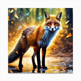 Fox In The Forest 33 Canvas Print