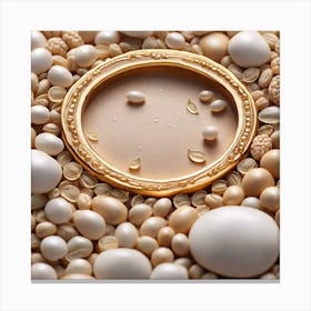 Gold Frame With Pearls Canvas Print