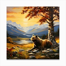 Bear In The Woods Canvas Print