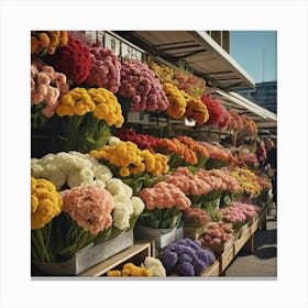 Flower Market Poster Berlin Germany 2 Art Print 3 Canvas Print