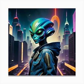 Alien In The City 6 Canvas Print