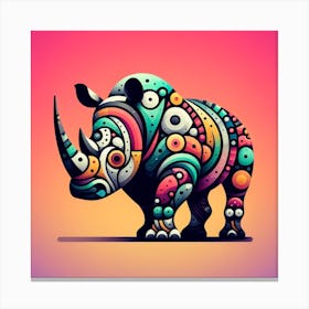 Geometric Art Rhinoceros 3 Canvas Print